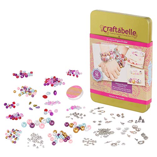 Photo 1 of Craftabelle – Brilliant Bracelets Creation Kit – Bracelet Making Kit – 492pc Jewelry Set with Crystal and Pearl Beads – Arts & Crafts for Kids