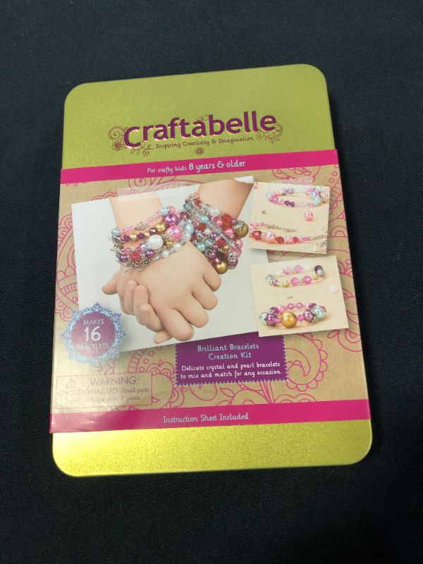 Photo 2 of Craftabelle – Brilliant Bracelets Creation Kit – Bracelet Making Kit – 492pc Jewelry Set with Crystal and Pearl Beads – Arts & Crafts for Kids