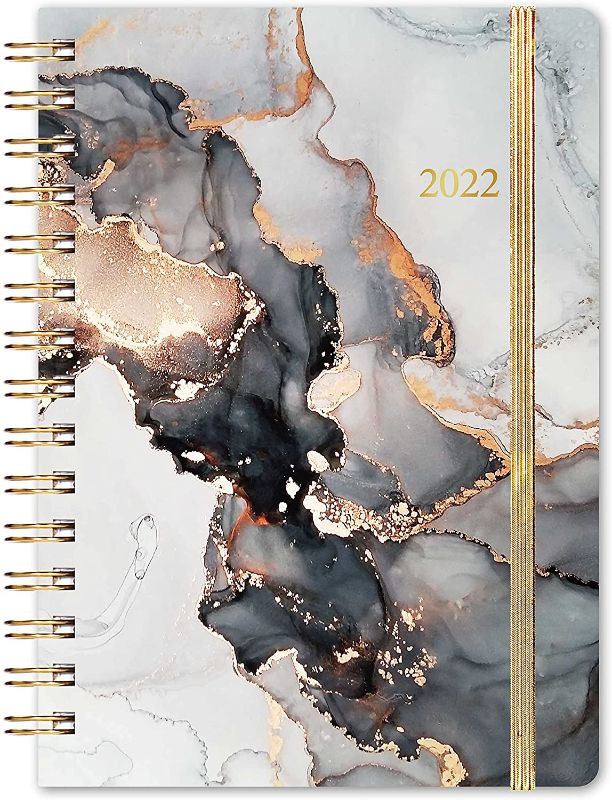 Photo 1 of 2022 Planner - 2022 Weekly & Monthly Planner with Tabs, 6.3" x 8.4", Jan. 2022 - Dec. 2022, Hardcover with Back Pocket + Thick Paper + Twin-Wire Binding - Black Waterink
(3 pack)
