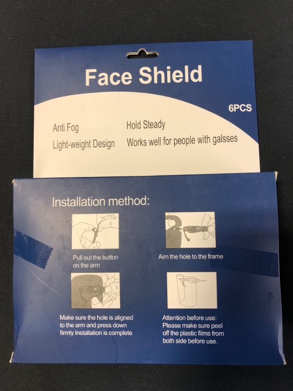 Photo 1 of 2 Packs of Face Shield total of 12 pieces