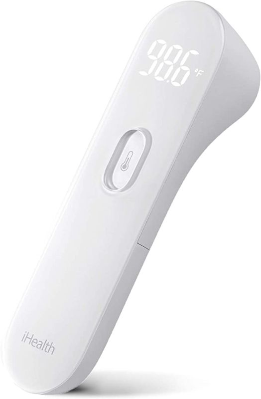 Photo 2 of iHealth No-Touch Forehead Thermometer, Digital Infrared Thermometer for Adults and Kids, Touchless Baby Thermometer, 3 Ultra-Sensitive Sensors, Large LED Digits, Quiet Vibration Feedback, Non Contact