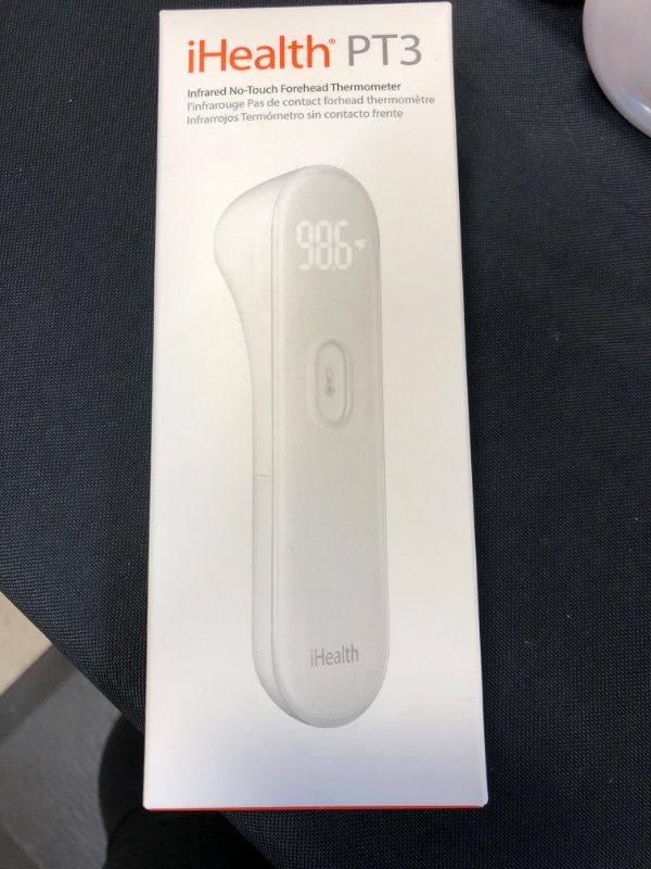 Photo 3 of iHealth No-Touch Forehead Thermometer, Digital Infrared Thermometer for Adults and Kids, Touchless Baby Thermometer, 3 Ultra-Sensitive Sensors, Large LED Digits, Quiet Vibration Feedback, Non Contact