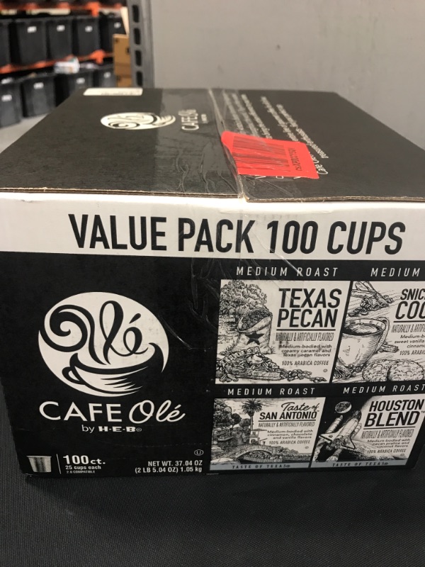 Photo 2 of 100 cups- Cafe Ole Value Pack-Texas Pecan, San Antonio, Houston, and Snickernut--100 cups
Best by May 2022