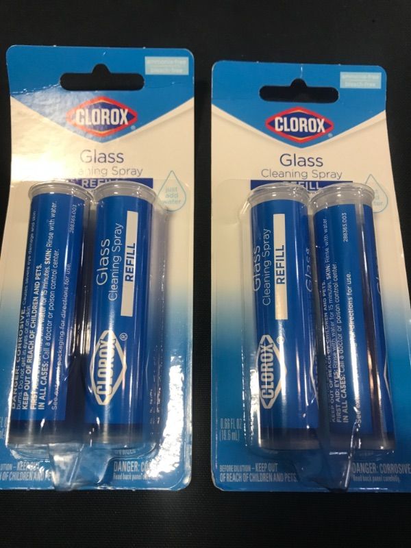 Photo 1 of -Clorox Glass Cleaner Refill Cartridge for Glass Cleaner Reusable Spray Bottle Two Refill Cartridges Ounces Package May Vary, 2 Piece Set, 0.66 Fl Oz
Pack of 2