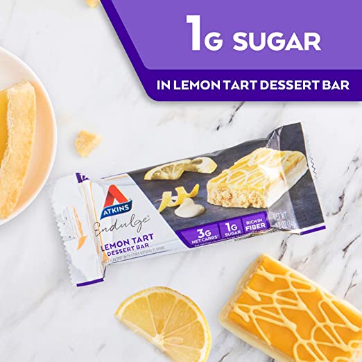 Photo 1 of Atkins Endulge Treat Tart Dessert Bar, 1.2 Oz (Pack of 5), Lemon, 1 Count BB 5/17/22 2 PACK