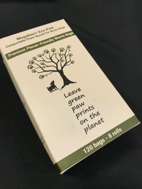 Photo 2 of MOGALIXE Compostable Poop Bags, 120 Bags Count Total, Pet Waste Bags Plant-Based, Home and Industrial Compost Certified, Highest ASTM D6400 Rated, Leak Proof, Extra Thick, Standard Size (120-Bags)