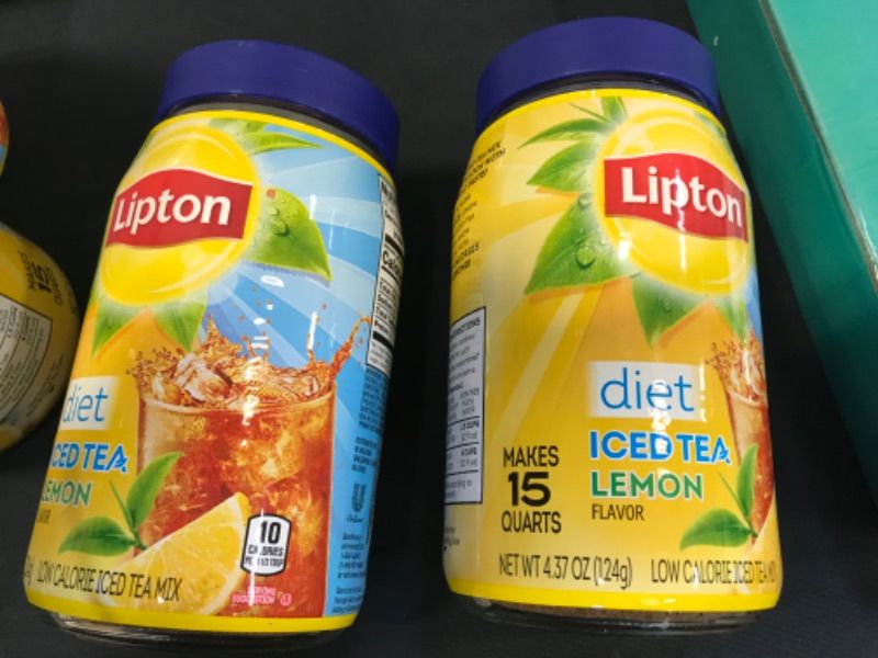Photo 2 of Lipton Black Iced Tea Mix Diet Lemon 15 qt - 4.37 Ounce Pack of 2 BB 4/14/22
