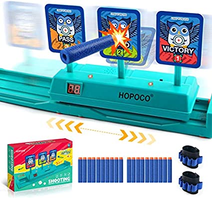 Photo 1 of HOPOCO Shooting Targets for Nerf Guns - Electric Scoring Auto Reset Digital Targets - Intelligent Light Sound Effect & Two Game Modes-Ideal Gift Toy for Kids-Boys & Girls