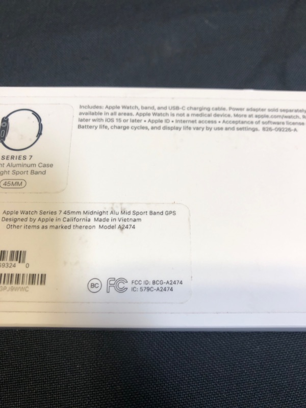 Photo 1 of Apple Watch Series 7 [GPS 45mm] Smart Watch w/ Midnight Aluminum Case with Midnight Sport Band. Fitness Tracker, Blood Oxygen & ECG Apps, Always-On Retina Display, Water Resistant