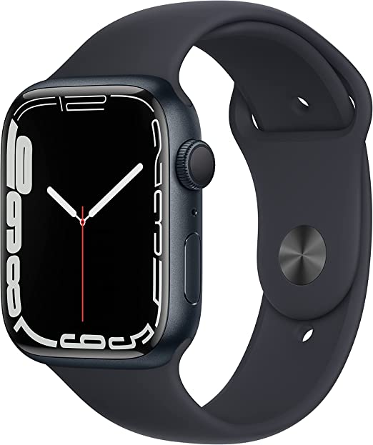 Photo 1 of Apple Watch Series 7 [GPS 45mm] Smart Watch w/ Midnight Aluminum Case with Midnight Sport Band. Fitness Tracker, Blood Oxygen & ECG Apps, Always-On Retina Display, Water Resistant