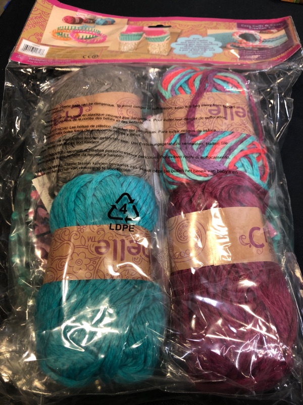 Photo 2 of Craftabelle – Cozy Cuffs & Cowls Creation Kit – Beginner Knitting Kit – 9pc Weaving Set with Circular Loom and Accessories – DIY Craft Kits for Kids 8 Years +