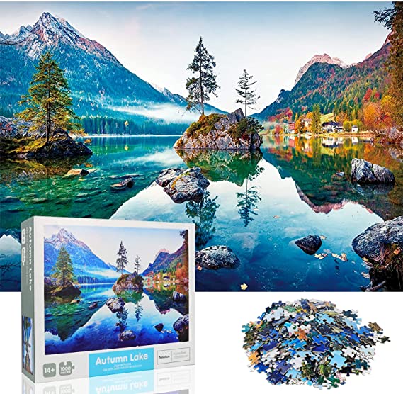 Photo 1 of Newtion 1000 PCS 30" x 20" Jigsaw Puzzles for Kids Adult -Autumn Lake Puzzle,Educational Intellectual Decompressing Fun Game