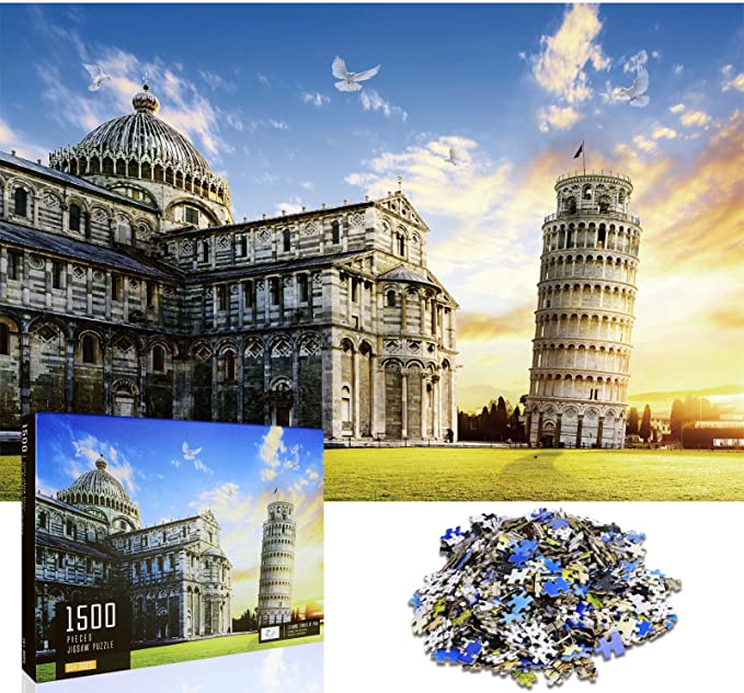 Photo 1 of Newtion 1500 Piece Kids Adult Puzzle - Leaning Tower of Pisa - Large, 32" L x 24" W, Jigsaw Puzzles Educational Intellectual Decompressing Fun Game