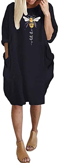 Photo 1 of JiaMa Let it be Long Sleeve Loose Pocket Oversize Tunic Dress with Pockets --- SIZE XL