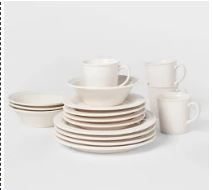 Photo 1 of 16pc Porcelain Woodbridge Dinnerware Set White - Threshold™
