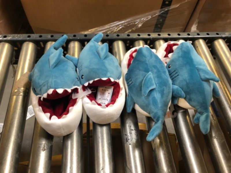 Photo 1 of 2 PAIR Boys' Knox Shark Slippers - Cat & Jack™ Blue SMALL
