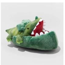 Photo 1 of 2 PAIR Boys' Dylan Dinosaur Slippers - Cat & Jack™ Green MEDIUM