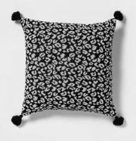 Photo 1 of 2 PACK Textured Woven Animal Pattern Square Throw Pillow Black/Cream - Opalhouse™ 16X16