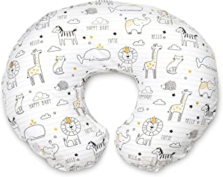 Photo 1 of Boppy Nursing Pillow and Positioner—Original | Notebook Black and White with Gold Animals| Breastfeeding, Bottle Feeding, Baby Support | With Removable Cotton Blend Cover | Awake-Time Support
