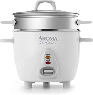 Photo 2 of Aroma Housewares 6-Cup (Cooked) / 1.2Qt. Select Stainless Pot-Style Rice Cooker, & Food Steamer, One-Touch Operation, White