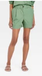 Photo 1 of 2 PACK Women's High-Rise Poplin Shorts - A New Day™ OLIVE GREEN  XS