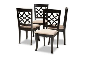 Photo 1 of Baxton Studio Contemporary Sand And Espresso Set of 4 Dining Chair