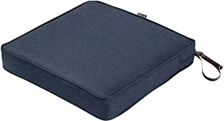 Photo 1 of Classic Accessories Montlake Water-Resistant 19 x 19 x 3 Inch Square Outdoor Seat Cushion, Patio Furniture Chair Cushion, Heather Indigo Blue, Outdoor Cushion Cover
