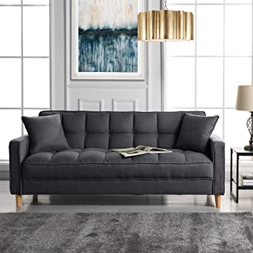 Photo 1 of Divano Roma Furniture Modern Sofas, Dark Grey
