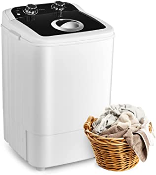 Photo 1 of Tiktun Portable Laundry XPB46-1218-Black Mini Single Tub Machine w/Wash and Spin Cycle,11lbs Capacity for Camping,Apartments,Dorms,RV, Black
