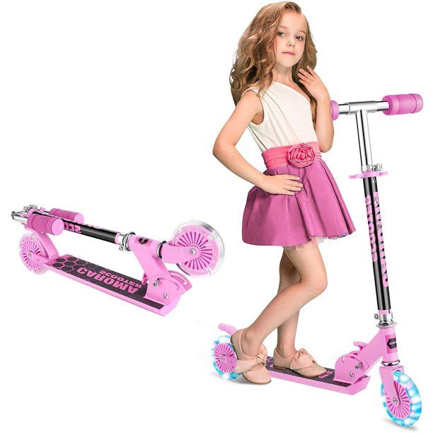 Photo 1 of 110LBs Capacity Kick Scooter for Kids Children Boys Girls 3-10 Years old, Foldable 3 Height Adjustable with Flashing Light Wheel, Sponge Handle Scooter HFON