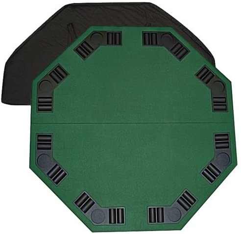 Photo 1 of 48" Green Octagon Folding Poker and Blackjack Table Top with Carrying Case by Brybelly