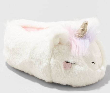 Photo 1 of 6 PAIR--Girls' Unicorn Slippers - Cat & Jack™ White WHITE XLARGE 

