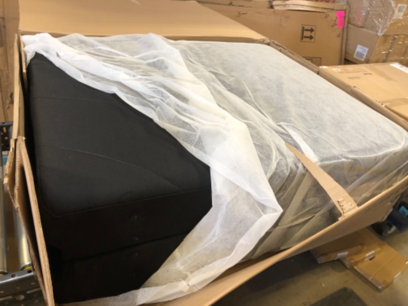 Photo 1 of DHP Paxson Convertible Futon Couch Bed with Linen Upholstery and Wood Legs - Black
