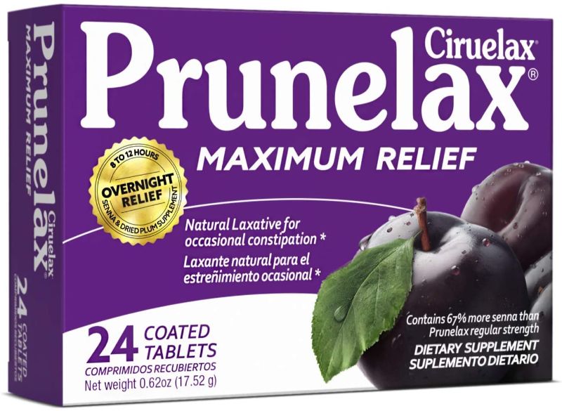 Photo 2 of (Bundle) Tylenol Extra Strength Acetaminophen Rapid Release Gels, Pain Reliever & Fever Reducer, 24 count (EXP 09/2022)... &
Prunelax Ciruelax Maximum Relief Natural Laxative for Occasional Constipation, 24 Tablets (EXP 08/2023)