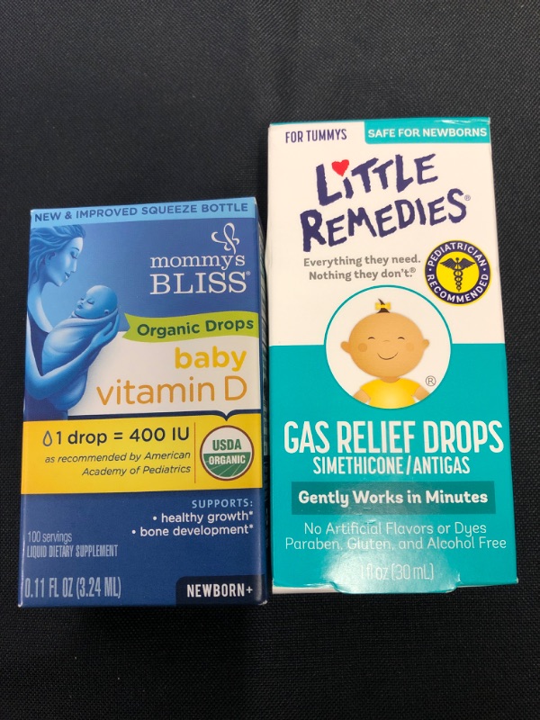 Photo 3 of (Bundle)    Little Remedies Gas Relief Drops | Natural Berry Flavor (EXP 12/20220) & Mommy's Bliss Organic Baby Vitamin D Drops 100 Servings (Pack of 1)- EXP 02/23)