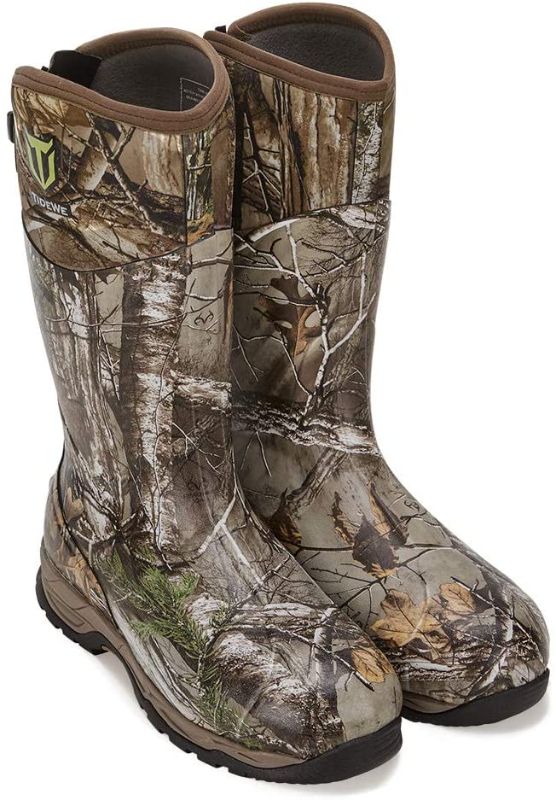 Photo 1 of TIDEWE Rubber Hunting Boots with 800g Insulation, Waterproof Insulated Realtree Xtra Camo Warm Rubber Boots with 6mm Neoprene, Durable Outdoor Hunting Boots for Men (Size 5-14)
