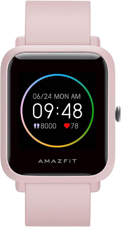 Photo 1 of Amazfit Bip S Lite Smart Watch Fitness Tracker for Women, 30 Days Battery Life, 1.28”Always-on Display, 14 Sports Modes, Heart Rate & Sleep Monitor, 5 ATM Waterproof, for Android Phone iPhone(Pink)
