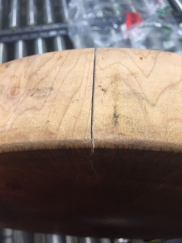 Photo 4 of 18 inch diameter 3 inch height wood cutting board, cracks as shown