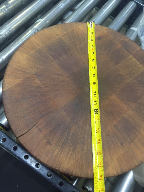 Photo 1 of 18 inch diameter 3 inch height wood cutting board, cracks as shown