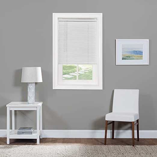 Photo 1 of Achim Home Furnishings Cordless Morningstar 1" Light Filtering Mini Blind, Width 28inch, Pearl White
