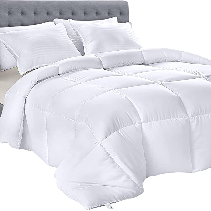 Photo 1 of Utopia Bedding Down Alternative Comforter (California King, White) - All Season Comforter - Plush Siliconized Fiberfill Duvet Inser