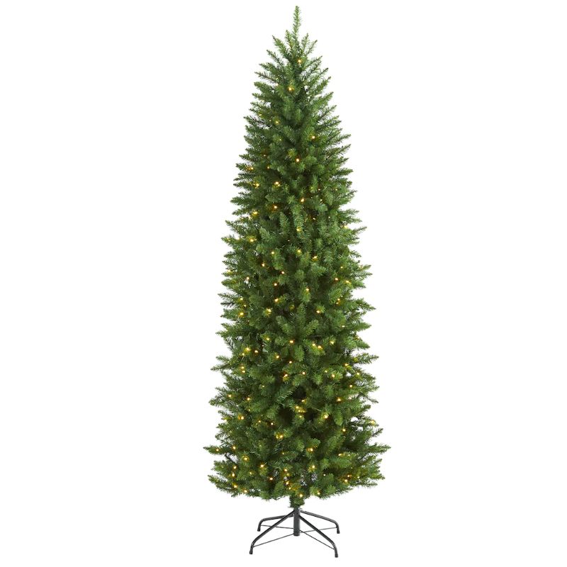 Photo 1 of 6.5ft. Pre-Lit Green Mountain Pine Artificial Christmas Tree, Clear LED Lights