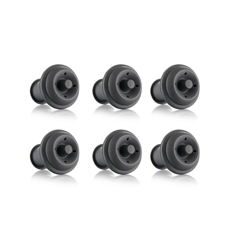 Photo 1 of 1 Pack Vacu VIN Wine Saver Vacuum Stoppers Set of 6 Â€“ Grey
