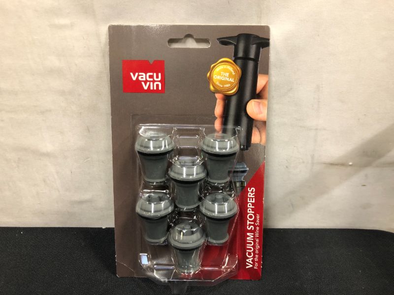 Photo 2 of 1 Pack Vacu VIN Wine Saver Vacuum Stoppers Set of 6 Â€“ Grey
