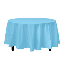 Photo 1 of *Premium* Round Sky Blue Table Cover (1 pack )
