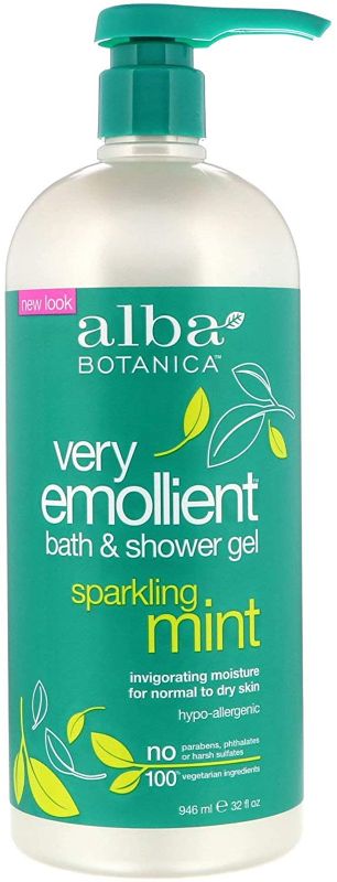 Photo 1 of Alba Botanica, Very Emollient, Bath & Shower Gel, Sparkling Mint, 32 fl oz (946 ml)
