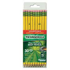 Photo 1 of 2 packs of 30 pcs Ticonderoga Pencils, Wood-Cased Graphite no. 2 HB Soft, Pre-Sharpened, Yellow, 30-Pack (13830)
