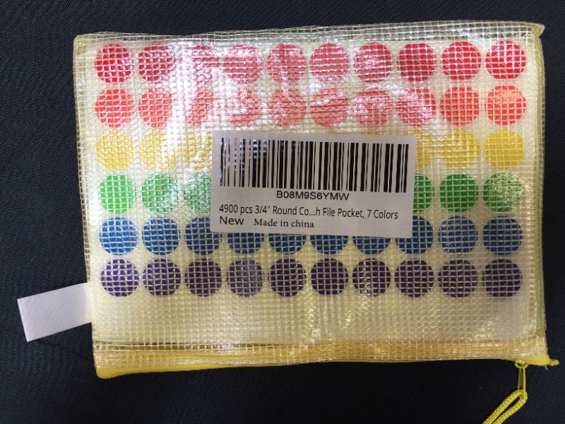 Photo 2 of 4900 PCS 3/4" Round Coding Labels, Circle Dot Stickers, 7 Colors, with File Pocket
