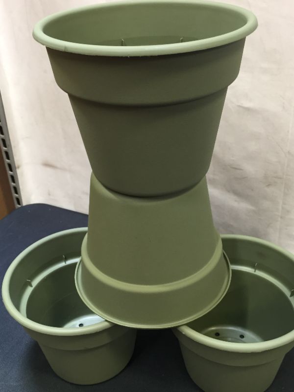 Photo 2 of Bloem DC6-42 Dura Cotta Planter, 6", Green 4 PACK 
