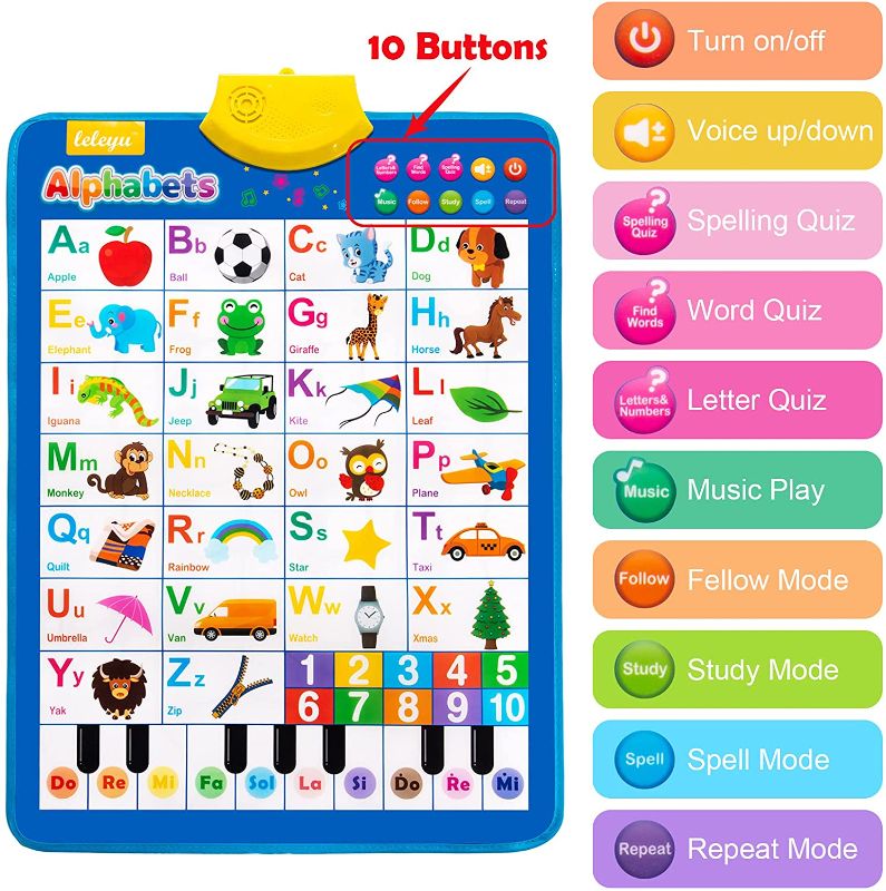 Photo 1 of Beestech Interactive Alphabet Words ABC & Music Talking Poster, Educational Learning Toys for Toddlers, Boys, Girls 2, 3 Year Olds, Preschool Activities, Birthday Gifts for Toddlers 16.73 x 8.82 x 2.72 inches
